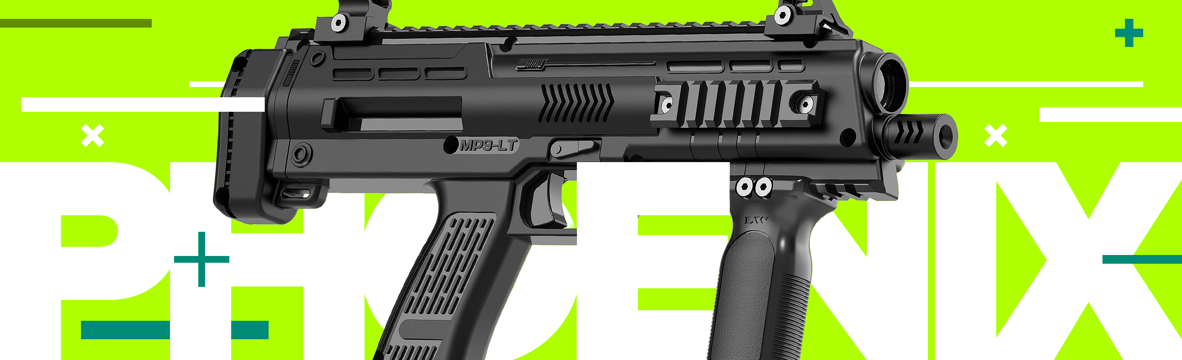 MP-9LT Phoenix — original LASERWAR equipment banner
