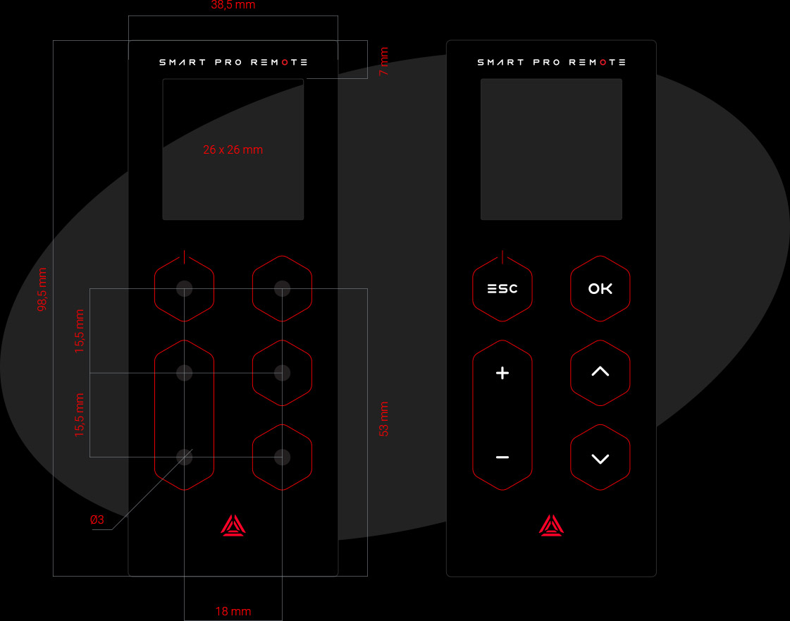 Laser tag remote UI buttons