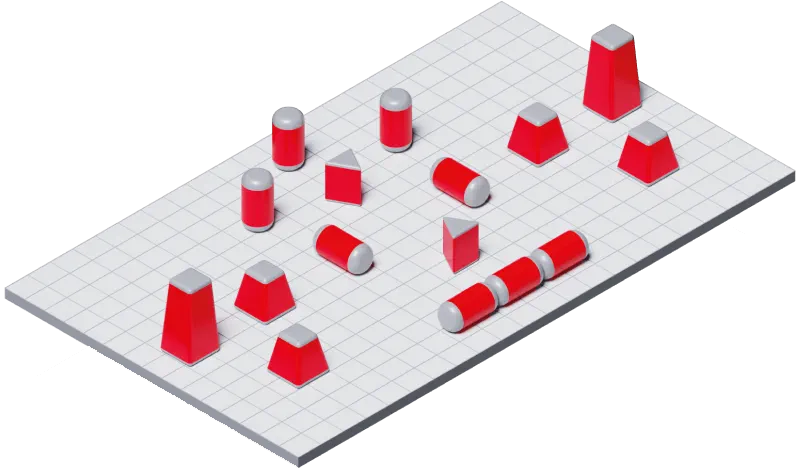 Ready-made laser tag field layout with inflatable obstacles