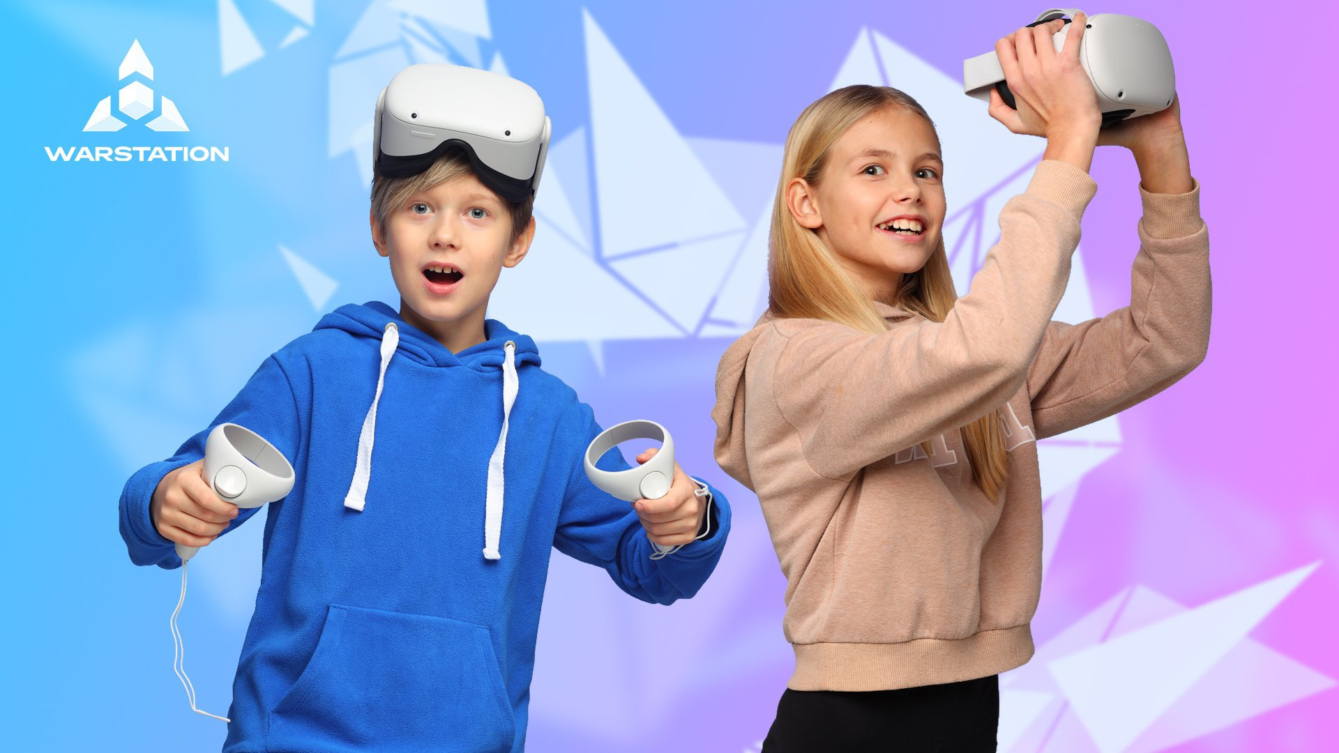 Children play in virtual reality 