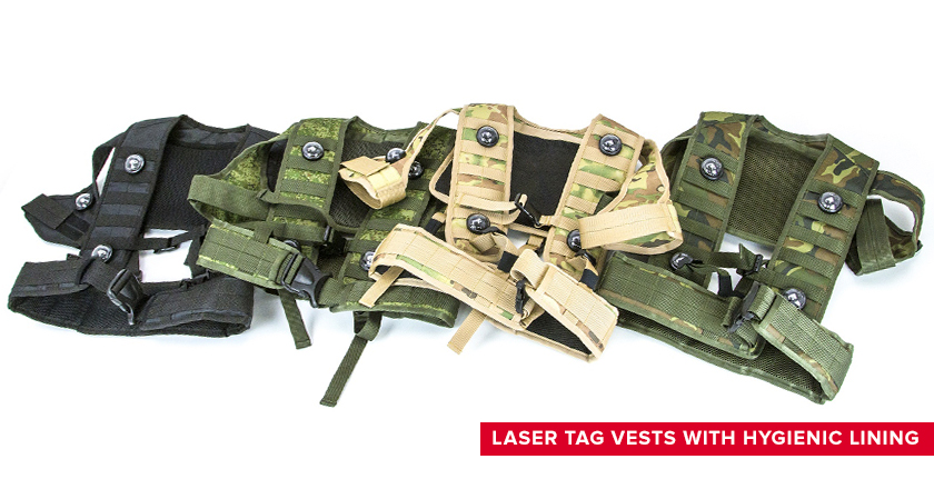 Laser tag vests with hygienic lining